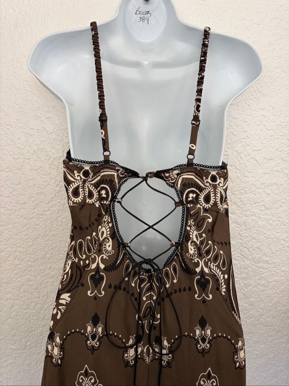 Sandro Bandana Print Slip Maxi Dress Brown | Size 40 / US 8 - Picture 9 of 13